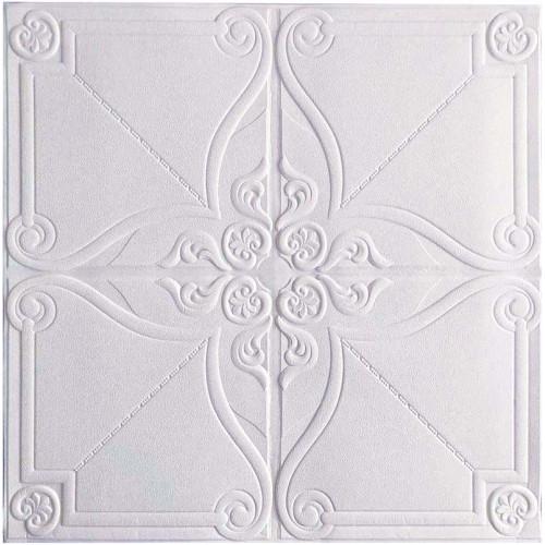 Панель самоклеющаяся 3D лотос 700x700x5 мм Белый (10165)