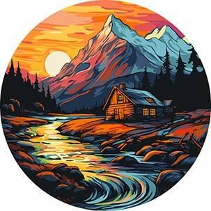 Картина по номерам Ideyka Дом у ручья d 33 см (2824287309)