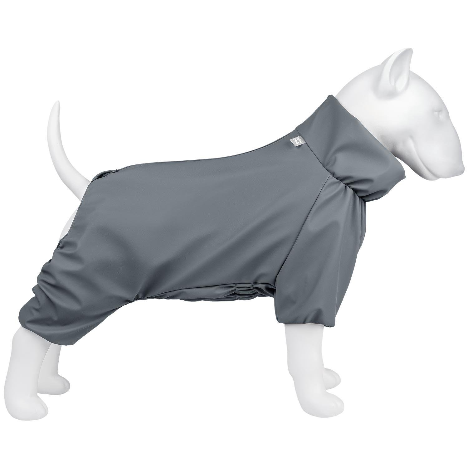 Дождевик для собак Waudog Clothes водонепроницаемый S35 Серый (198511)