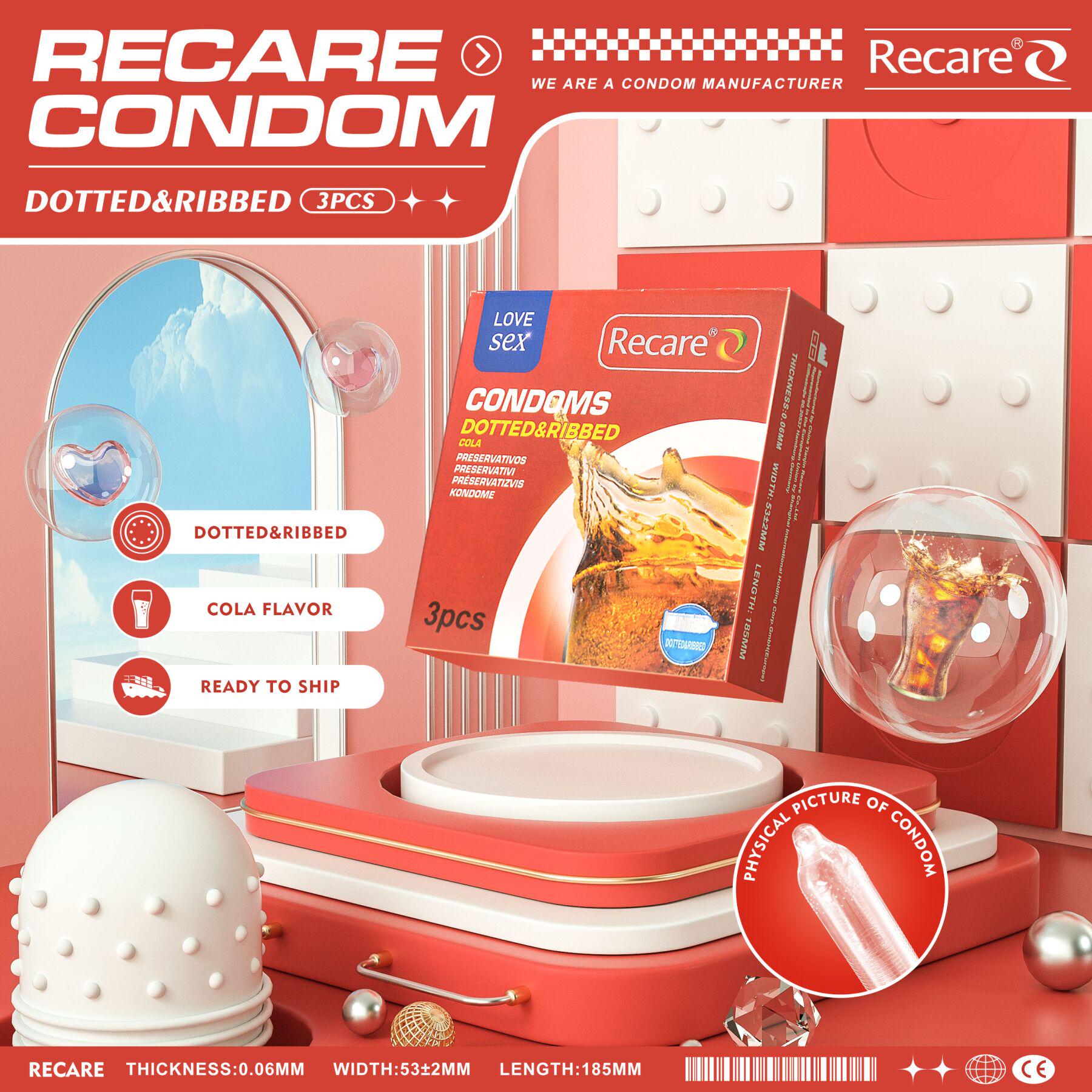 Презервативы Recare Cola Dotted&Ribbed Condoms с пузырьками и ребрами с ароматом 3 шт. - фото 7 Презервативы Recare Cola Dotted&Ribbed Condoms с пузырьками и ребрами с ароматом 3 шт. - фото 7