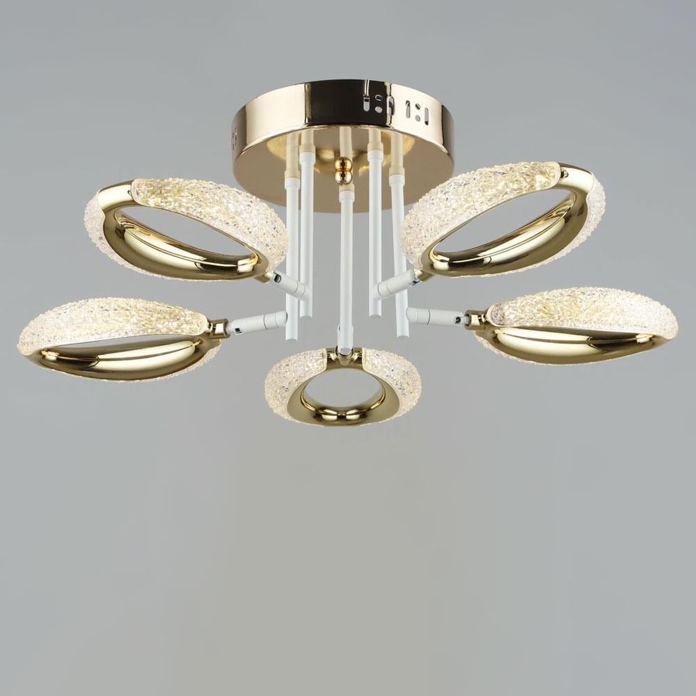 Люстра стельова світлодіодна Light House SRS-19715/5 WT+FGD Білий/Золотий Люстра стельова світлодіодна Light House SRS-19715/5 WT+FGD Білий/Золотий