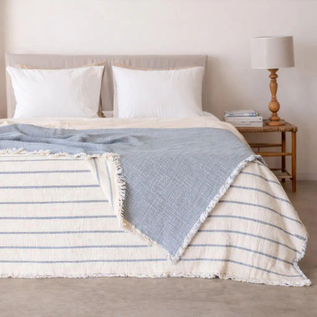 Покрывало муслиновое для двуспальной кровати Muslin воздухопроницаемое 230х250 см Голубой (opt-105981) Покрывало муслиновое для двуспальной кровати Muslin воздухопроницаемое 230х250 см Голубой (opt-105981)