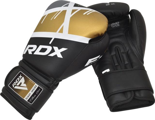 Рукавиці боксерські RDX F7 Ego 14 унцій капа в комплекті Black/Golden - фото 3