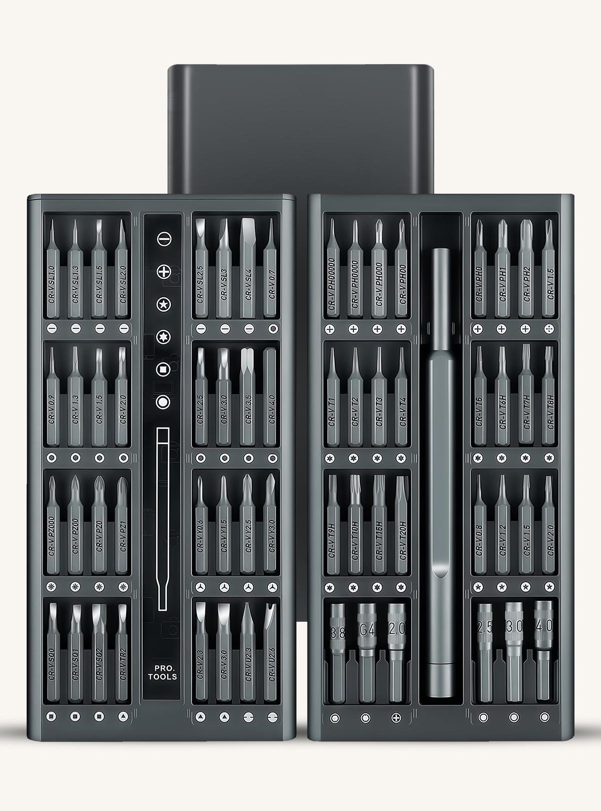 Набір магнітних біт OnePro з прецизійною викруткою в кейсі Чорний (73695)