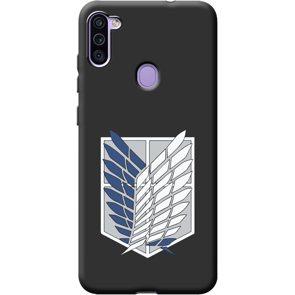 Чехол Boxface Samsung M115 Galaxy M11 Атака Титанов Крылья Свободы Черный силикон (39780-bk88-40216)