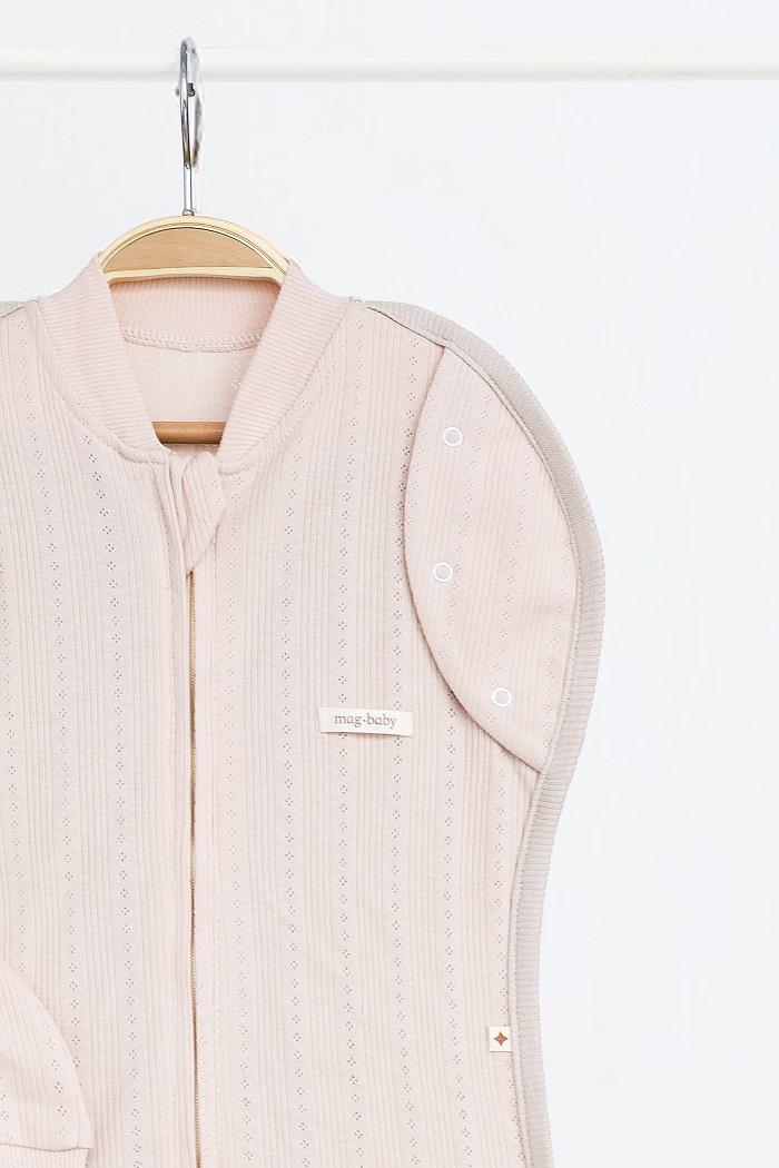 Пелюшка-кокон з шапочкою літня перфорована для новонародженного безрозмірна на блискавці 0-9 міс 1 м (MG147) - фото 3