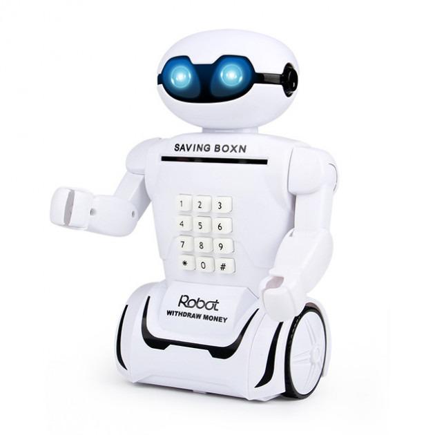 Детский робот сейф Robot Piggy Bank EL-510-12 с кодовым замком настольная лампа Белый