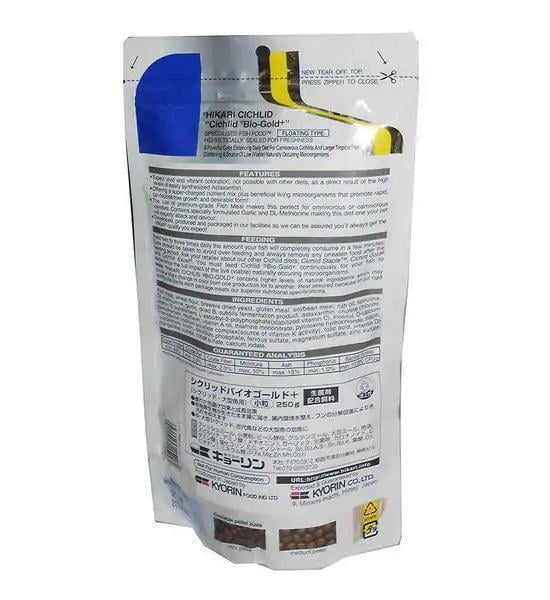 Корм Hikari Cichlid Bio-Gold+ для молодежи хищных цихлид 8-15 см гранулы 3,5-4,0 мм 250 г (15228) - фото 4