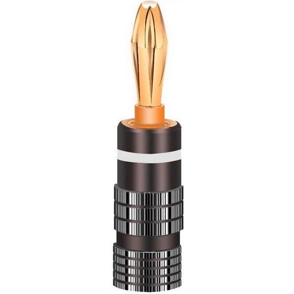 Коннектор SUNROZ Banana Plug 4 мм Graphite/White stripe (A48516)