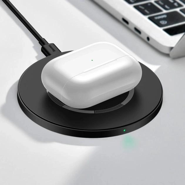 Зарядний пристрій бездротовий BASEUS Simple Magnetic Wireless Charger Швидка зарядка 15W Black (WXJK-E01) - фото 8