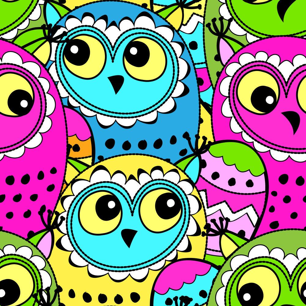 Картина по номерам Strateg Премиум Разноцветные совы с лаком и уровнем 30х30 см (ES189)