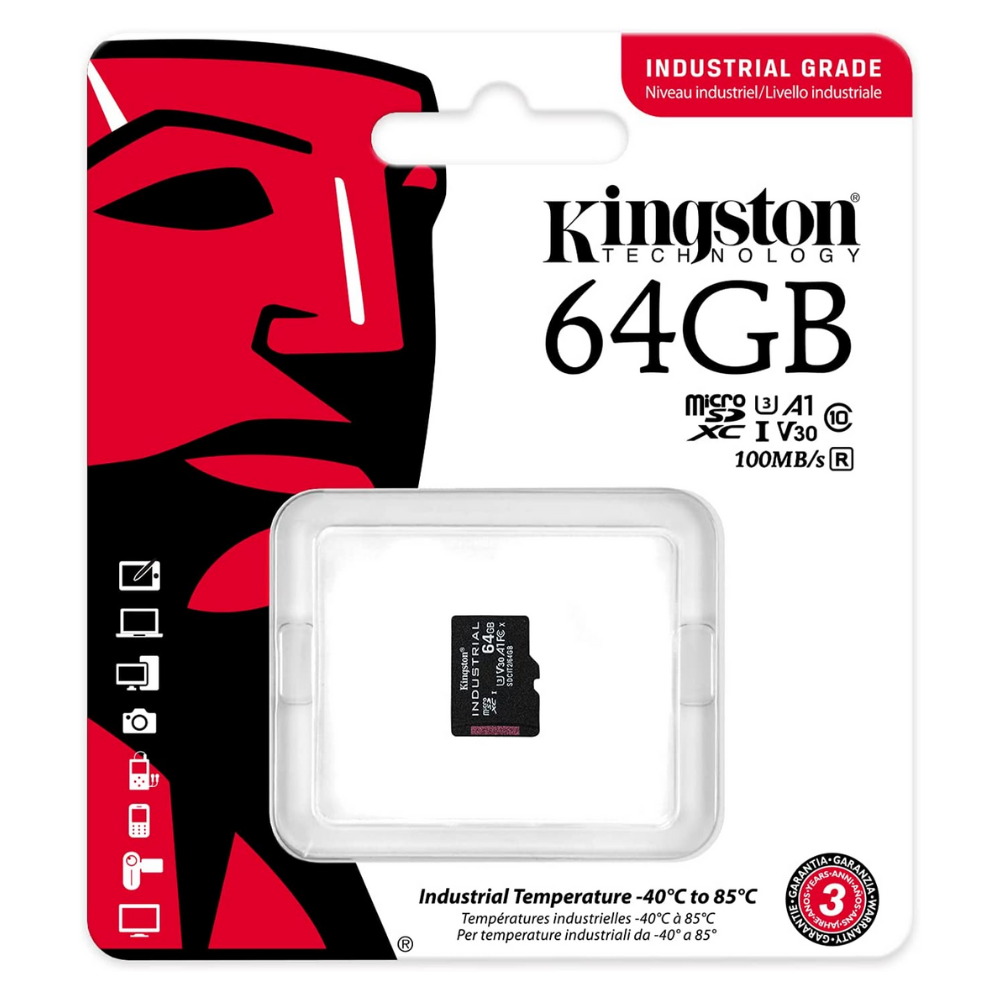 Карта пам'яті Kingston SDCIT2 64 GbSP microSDXC Industrial C10 A1 pSLC Card Single Pack без адаптера (560427) - фото 2