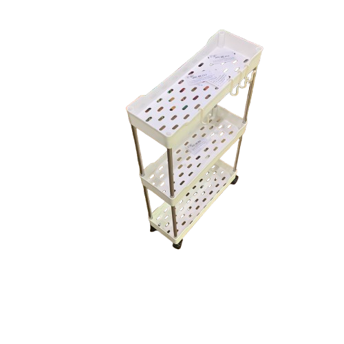 Этажерка на колесиках на колесах 3 яруса 60х35х13 см Белый (23864249)