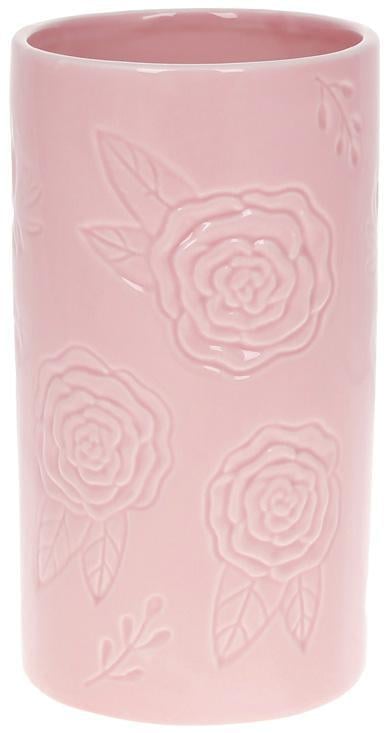 Ваза Рожева Троянда 12.1х12х21.9см керамічна Рожевий (BD-733-410)