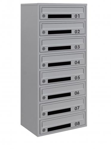 Почтовый ящик Lev-metal Е2-08.D на 8 секций 895х390х250 мм Серый (22080104)