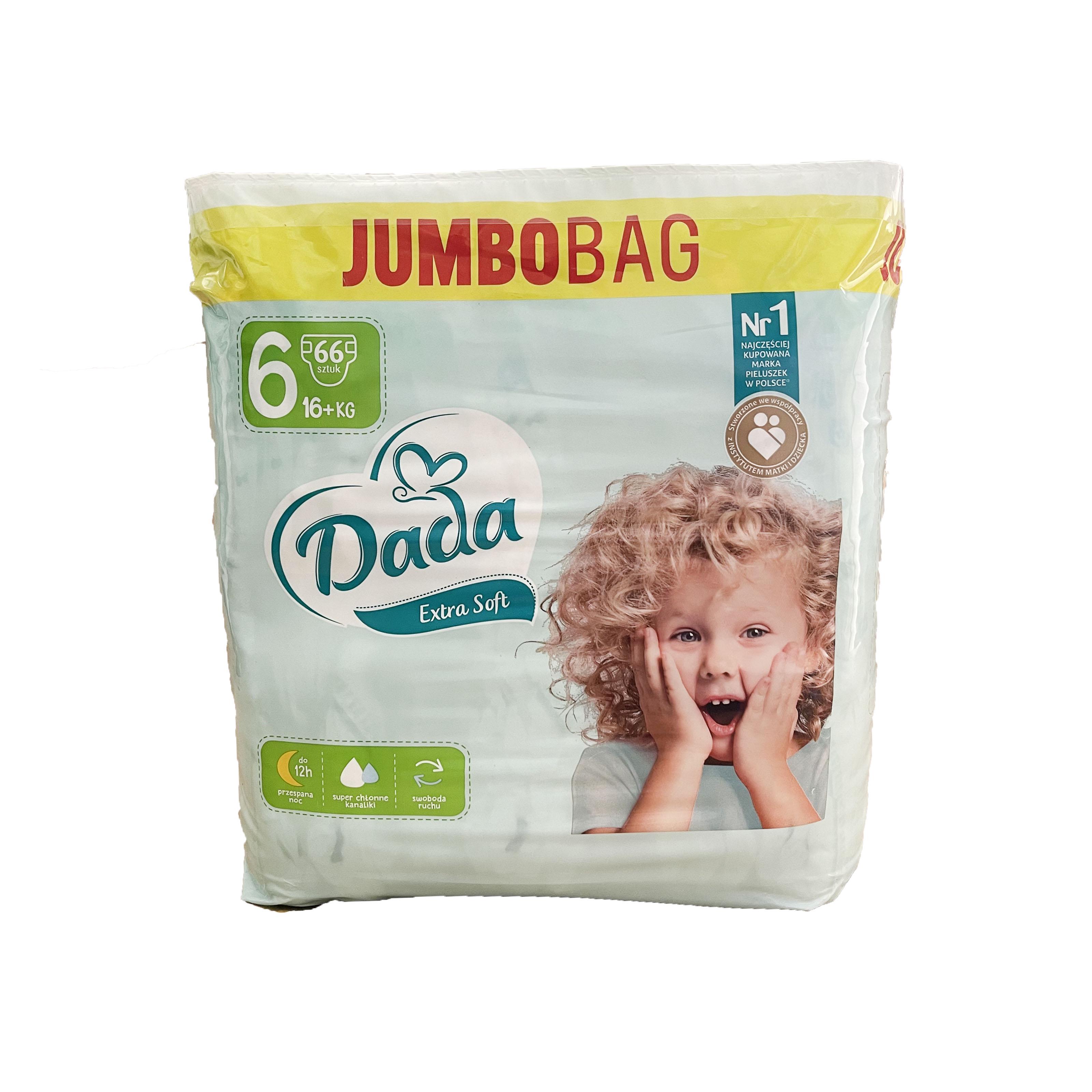 Підгузки Dada Extra Soft Jumbo Bag 6 16+ 66 шт. - фото 1