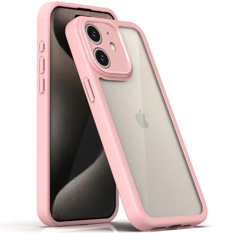 Противоударный TPU чехол Transparent + Colour 1,5mm для Apple iPhone 13 Pro (6.1") Pink