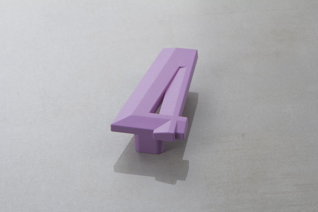 Мебельная ручка Poliplast цифра четверка РП-4 Фиолетовый матовый (16241)