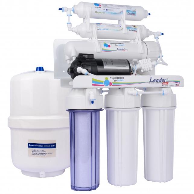 Фильтр обратного осмоса с насосом Leader Standart RO-6 P (2405) - фото 2 Фильтр обратного осмоса с насосом Leader Standart RO-6 P (2405) - фото 2