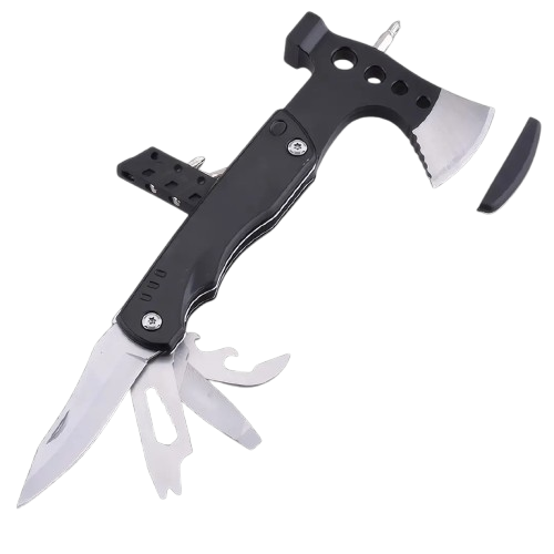 Мультитул топор/молоток с дополнительными инструментами 13в1 Черный (EL-2381-20)