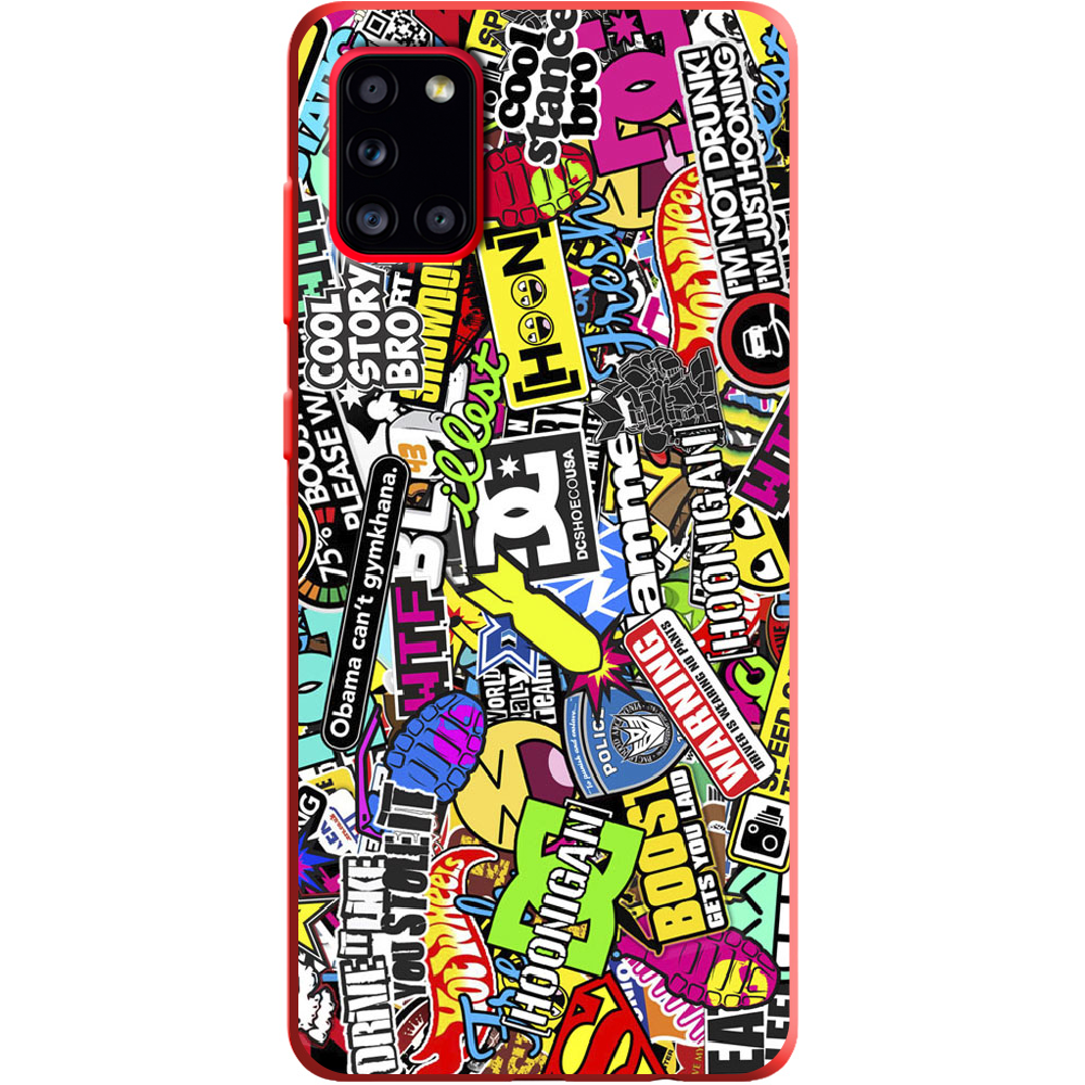 Чехол Boxface Samsung A315 Galaxy A31 Multicolored Inscriptions Красный силикон (39470-up880-39892)