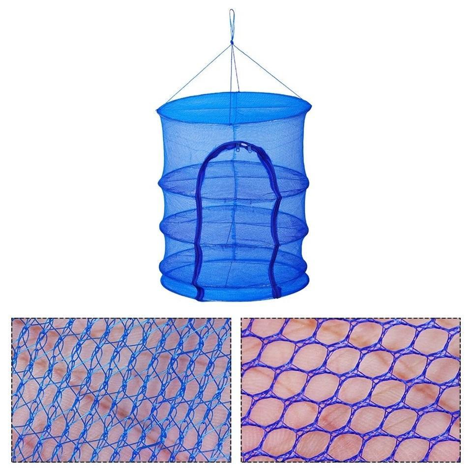Сітка-сушарка підвісна для сушіння риби фруктів овочів грибів кругла 3 рівні 50х50х65 см Синій (Е051547) - фото 5