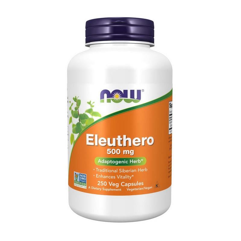 Элеутерококк корень NOW Eleuthero 500 mg для мужчин 250 вер. капс.