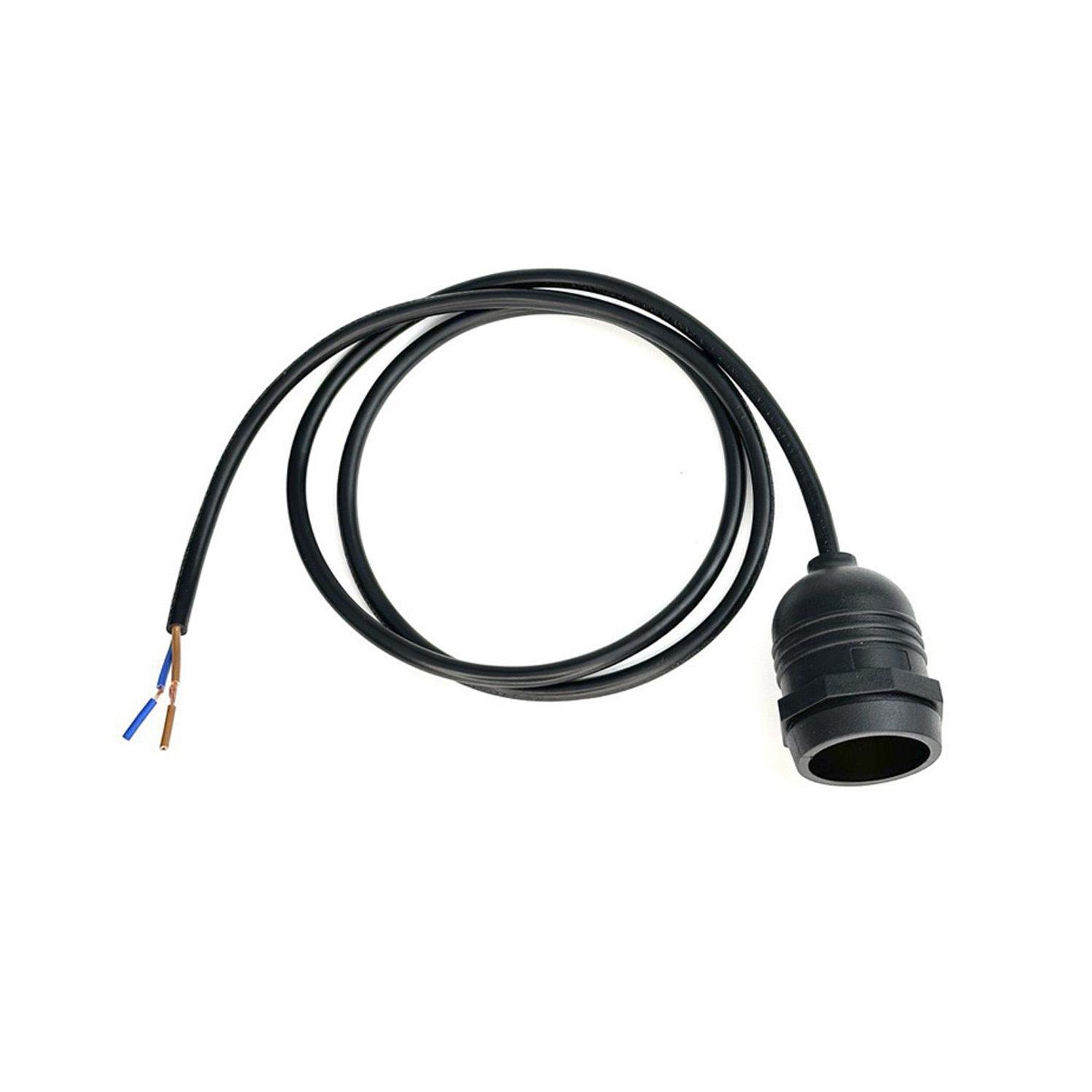 Патрон з проводом Premium Дроп Лайт E27 IP65 вологозахищений для вуличних гірлянд з лампочок Чорний