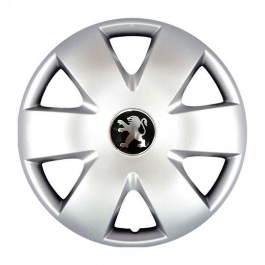 Автомобильные колпаки SKS 308 R15 с логотипом Peugeot 4 шт. Серебристый