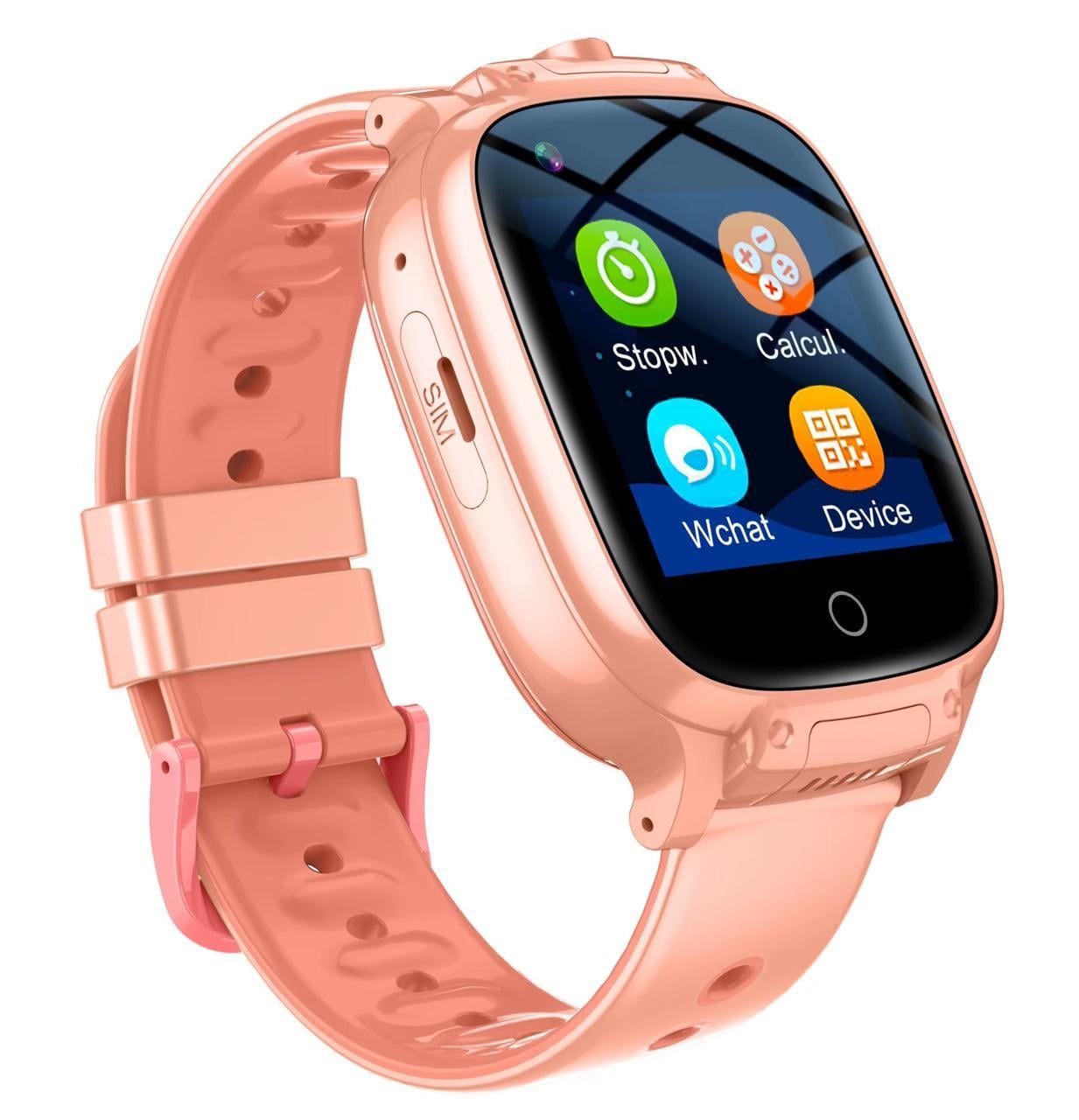 Смарт-часы детские Lemfo D96 с GPS/4G LTE/двойной камерой/видеозвонками/прослушкой/IP67 Розовый (36244681)