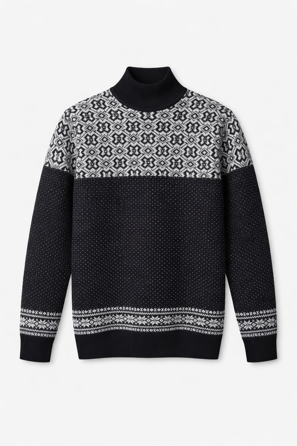 Свитер мужской с воротником гольфом M Черный (26127445)