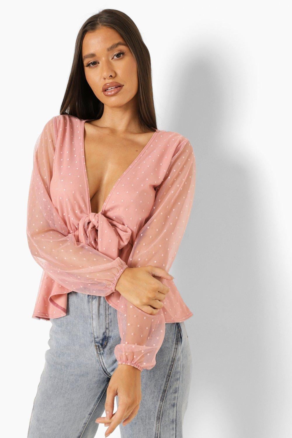 Топ на завязке женский Boohoo S Розовый (10264/42)