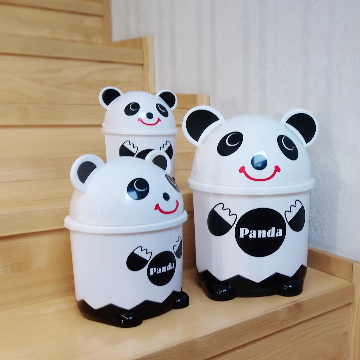 Ведро для мусора MVM Panda BIN-07 7L WHITE с крышкой 7 л С рисунком (211363) - фото 4