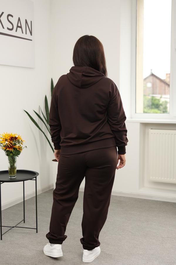 Спортивный костюм женский AKSAN двойка 3XL Коричневый (25.2729_brown_52(3XL)) - фото 3