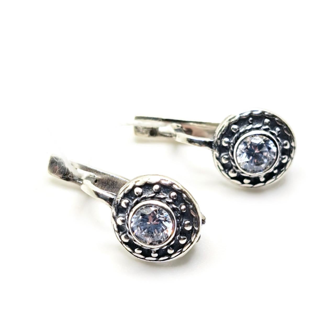 Серьги детские серебро 925° 2,50 г Черный (22С060)