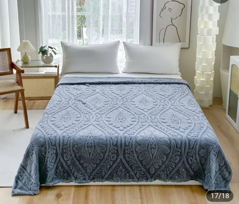 Плед евро плюшевый 200x230 см Синий (Д-al-dpl-001-01)