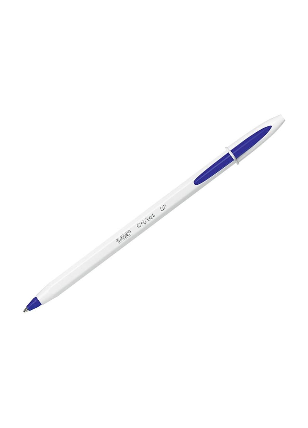 ᐉ Ручка шариковая Bic Cristal Up с белым шестигранным корпусом Синий