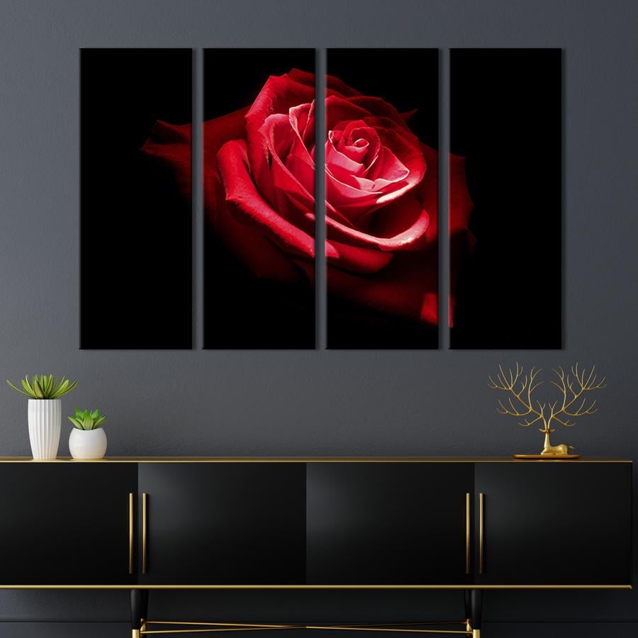 Модульная картина на холсте Полиптих Роскошный цветок розы 149x93 см (222-41)
