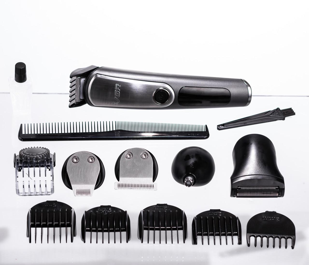 Набор для стрижки VGR V-105 волос 5в1 машинка/триммер/бритва (7360) - фото 4