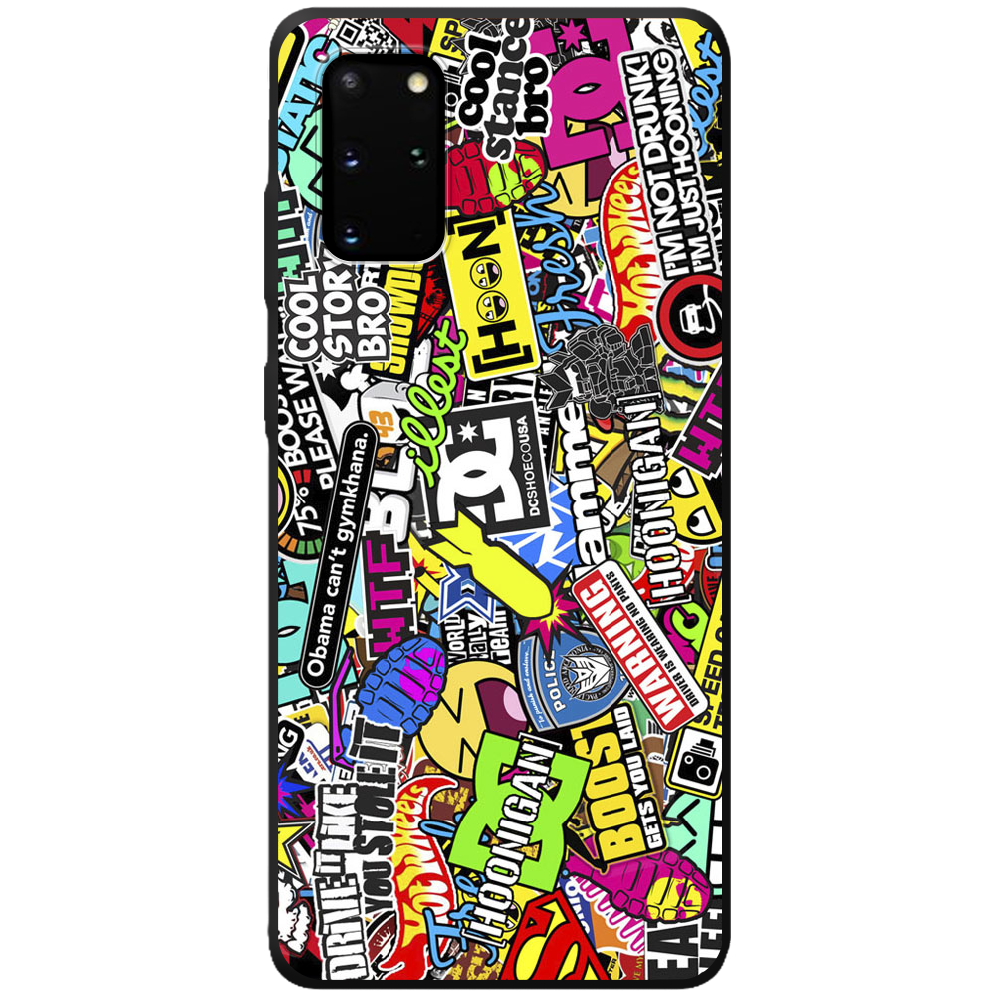 Чохол Boxface Samsung G985 Galaxy S20 Plus Multicolored Inscriptions Чорний силікон (38875-up880-44016) - фото 1