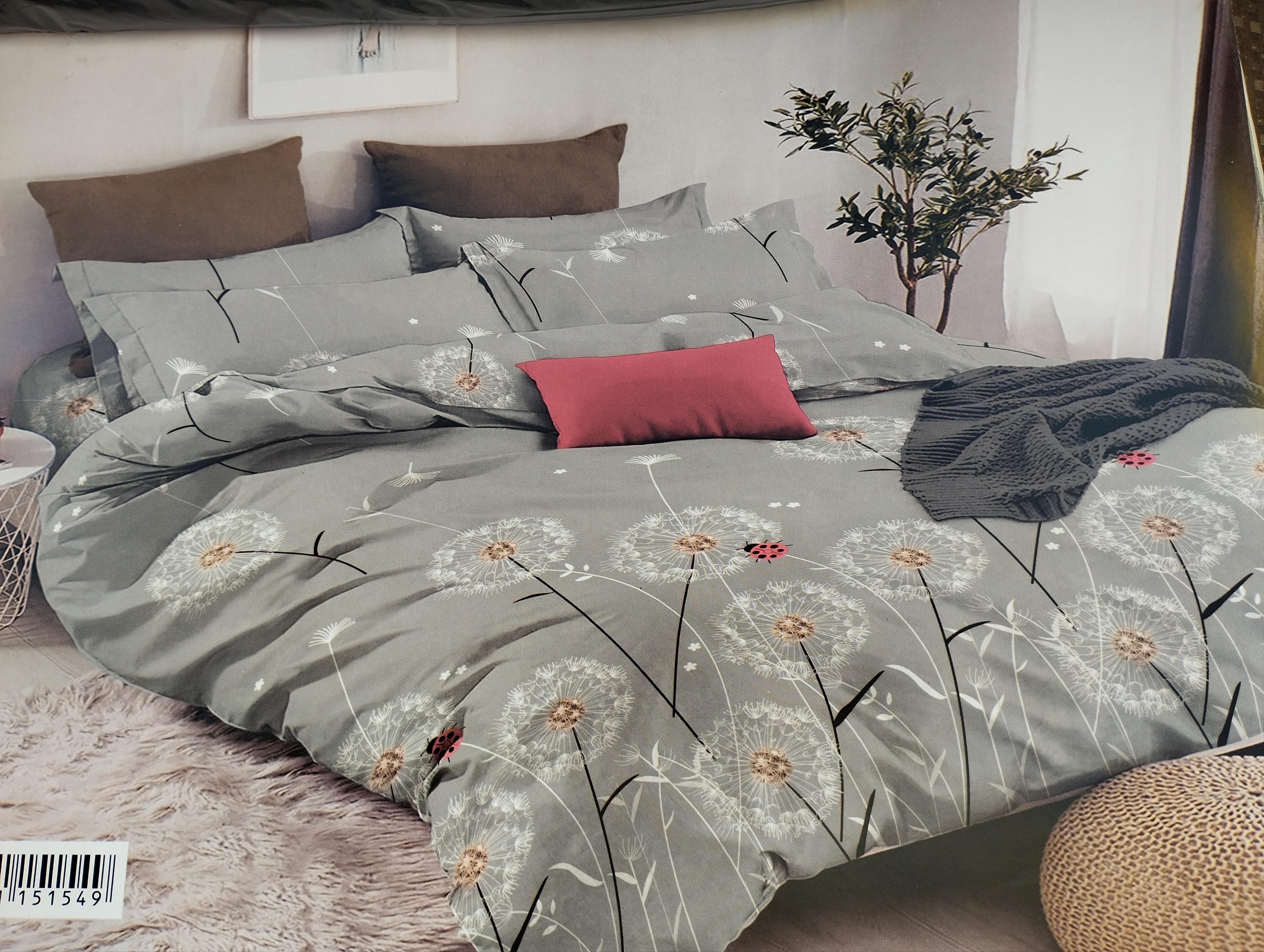 Простирадло полуторне Кульбаби бязь голд люкс 160х220 см Сірий (21529945)