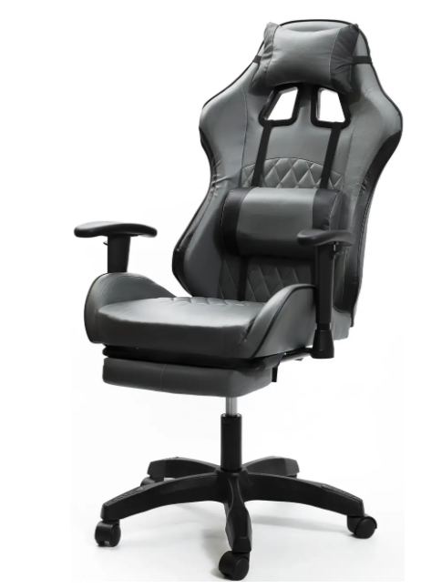 Крісло геймерське Raptor gray з підставкою для ніг/ергономічною спинкою - фото 7 Крісло геймерське Raptor gray з підставкою для ніг/ергономічною спинкою - фото 7