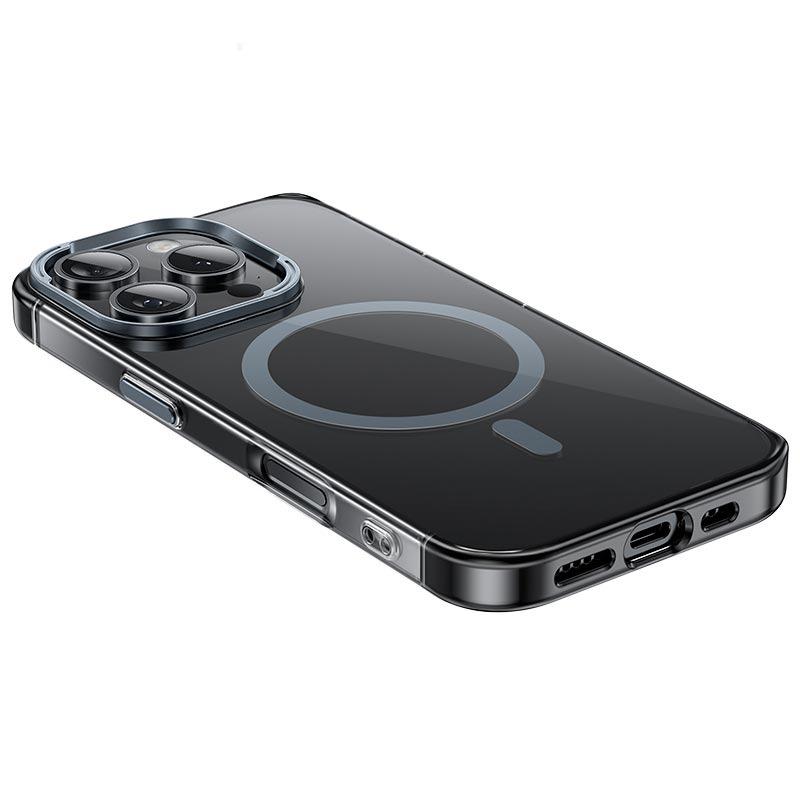 Чехол HOCO для iPhone 16 Pro (Vip Magnetic Protective Case AS11, прозрачный с черным) - фото 2 Чехол HOCO для iPhone 16 Pro (Vip Magnetic Protective Case AS11, прозрачный с черным) - фото 2