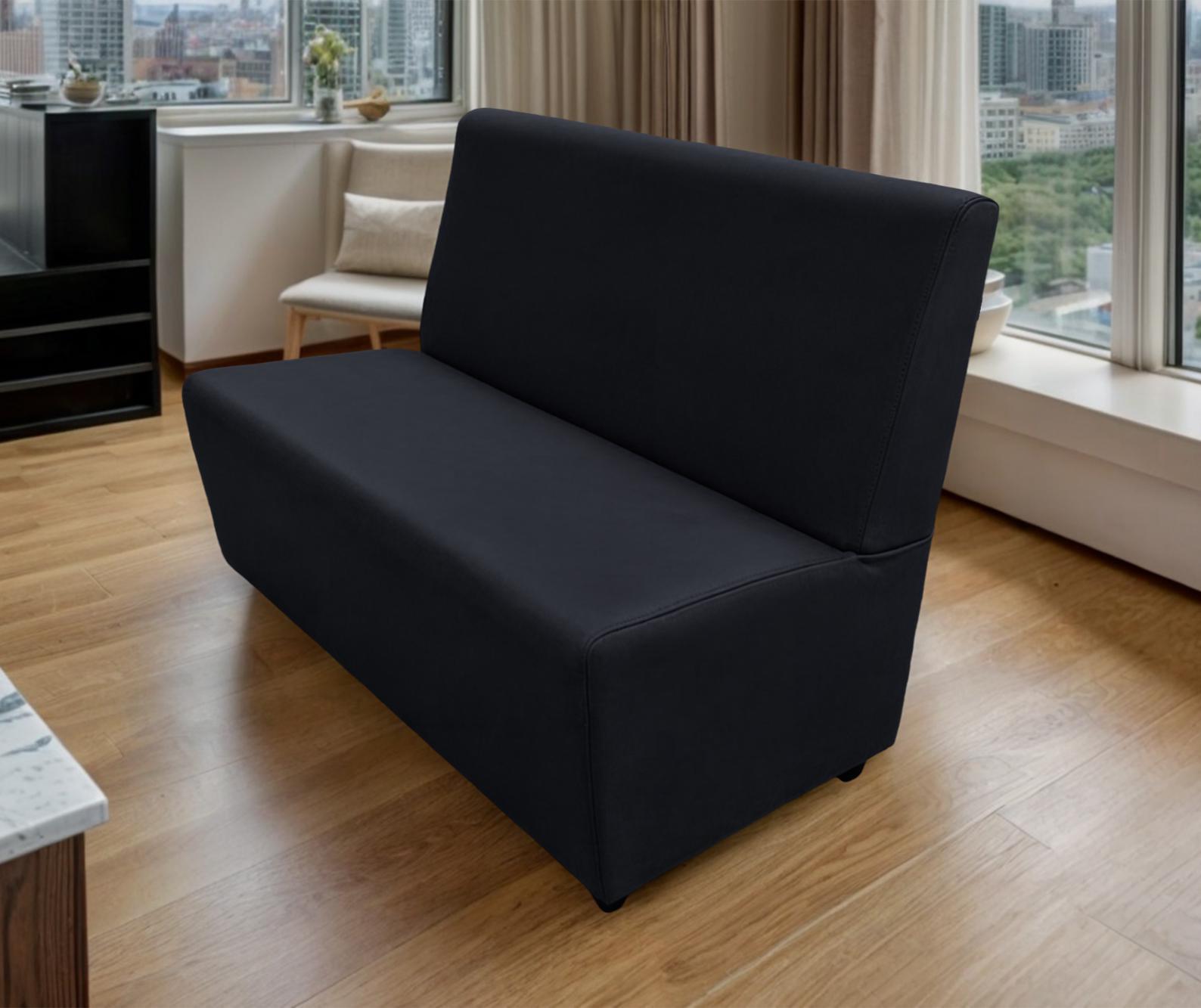 Диван для кафе Tobi Sho Прайм з високою спинкою без підлокітників 1000x630x850 мм шкірозамінник Чорний (2230)