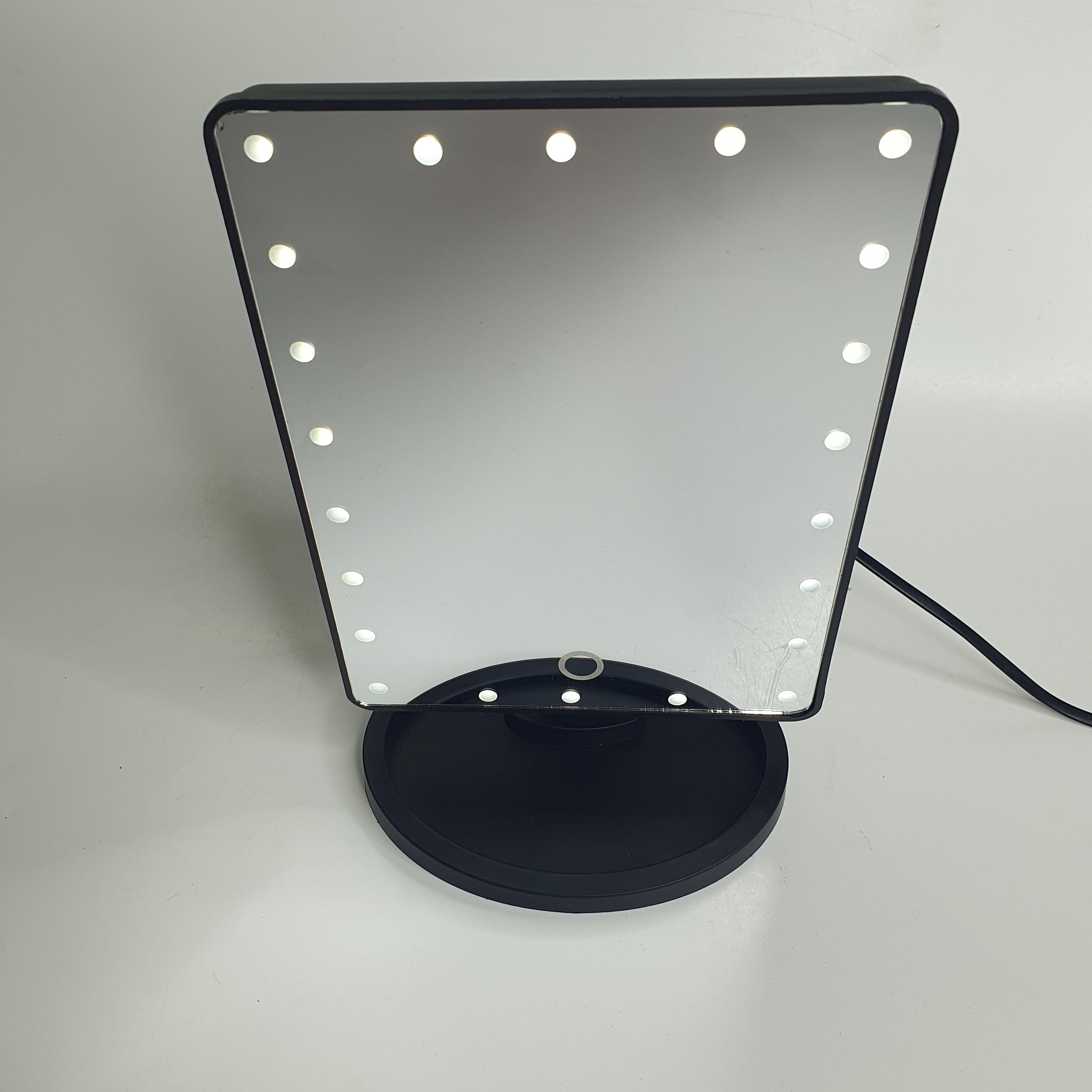 Зеркало для макияжа прямоугольное Large Mirror настольное с LED-подсветкой Черный (MLLM-22-Black)