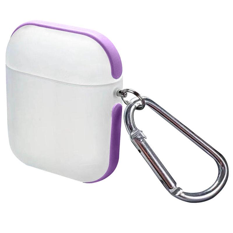 Футляр для навушників AirPods 1/2 Matte Type Бузковий/Білий (00000039434_7)