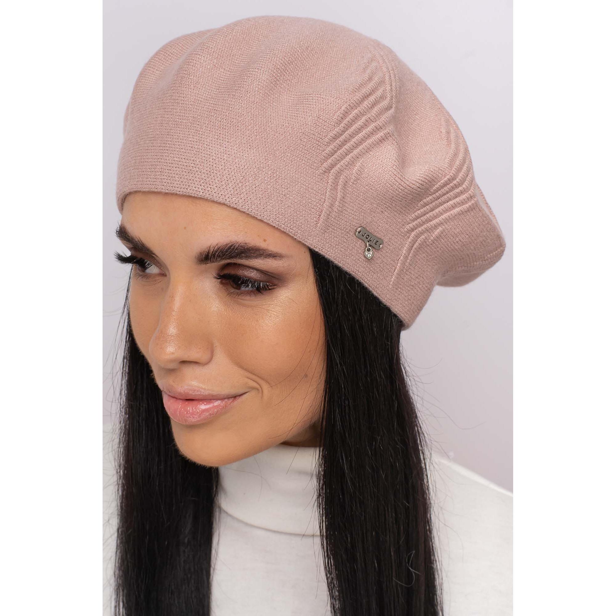 Берет женский шерстяной Leks Магма one size Пудровый