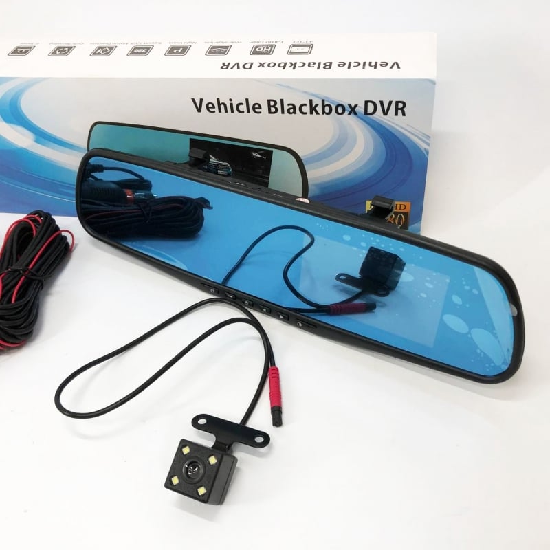 Видеорегистратор UKC L-9004 зеркало LCD 3,5" 1080P Full HD 2 камеры (tf7456)