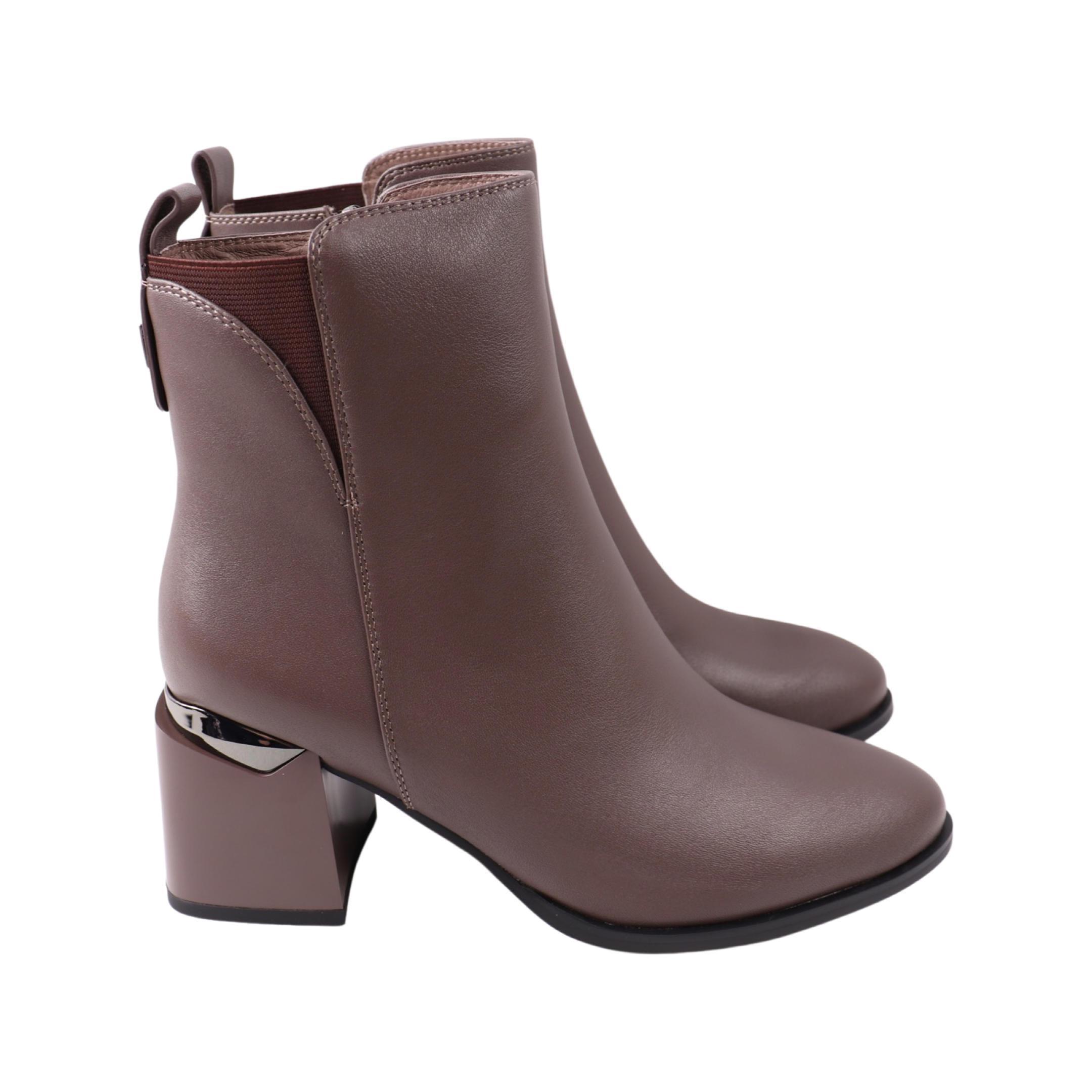 Ботильоны женские Berkonty натуральная кожа р. 35 Визоновый (424-23DH)