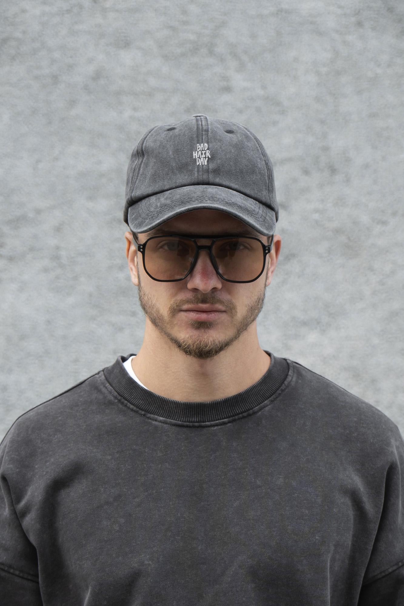 Бейсболка мужская Vintage Without с принтом BadHair Black (8049805)